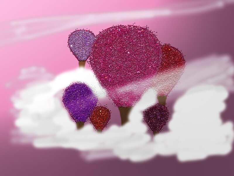 Glittery Heart Balloons
