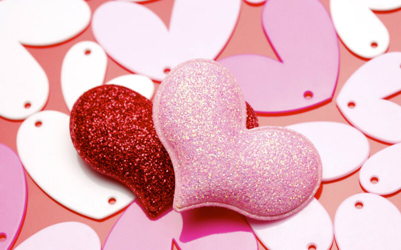 Glittery Heart Shapes
