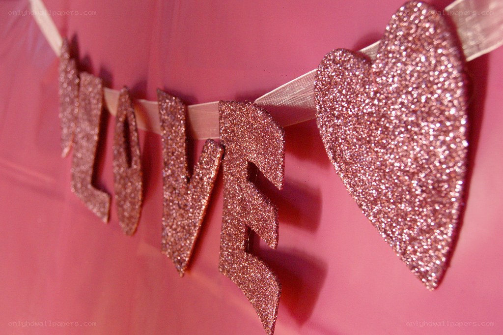 glittery love banner