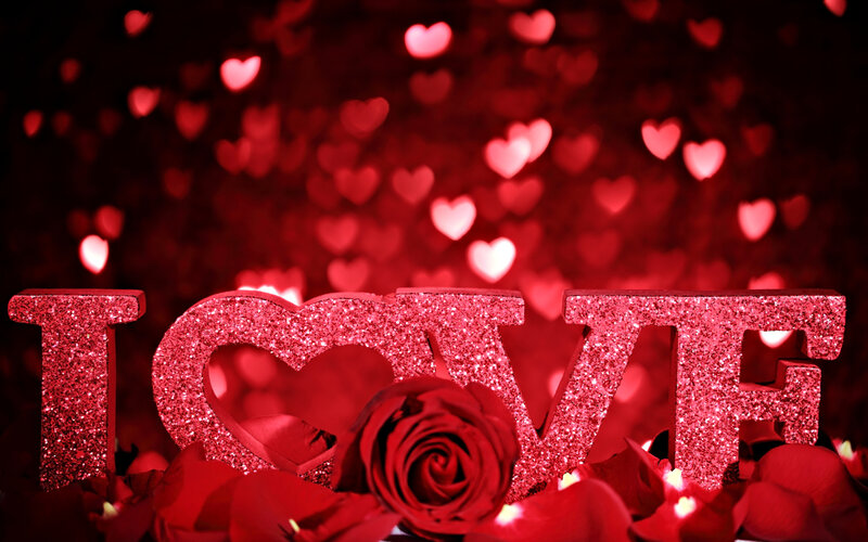 Glittery Love Letters — Red, Romantic