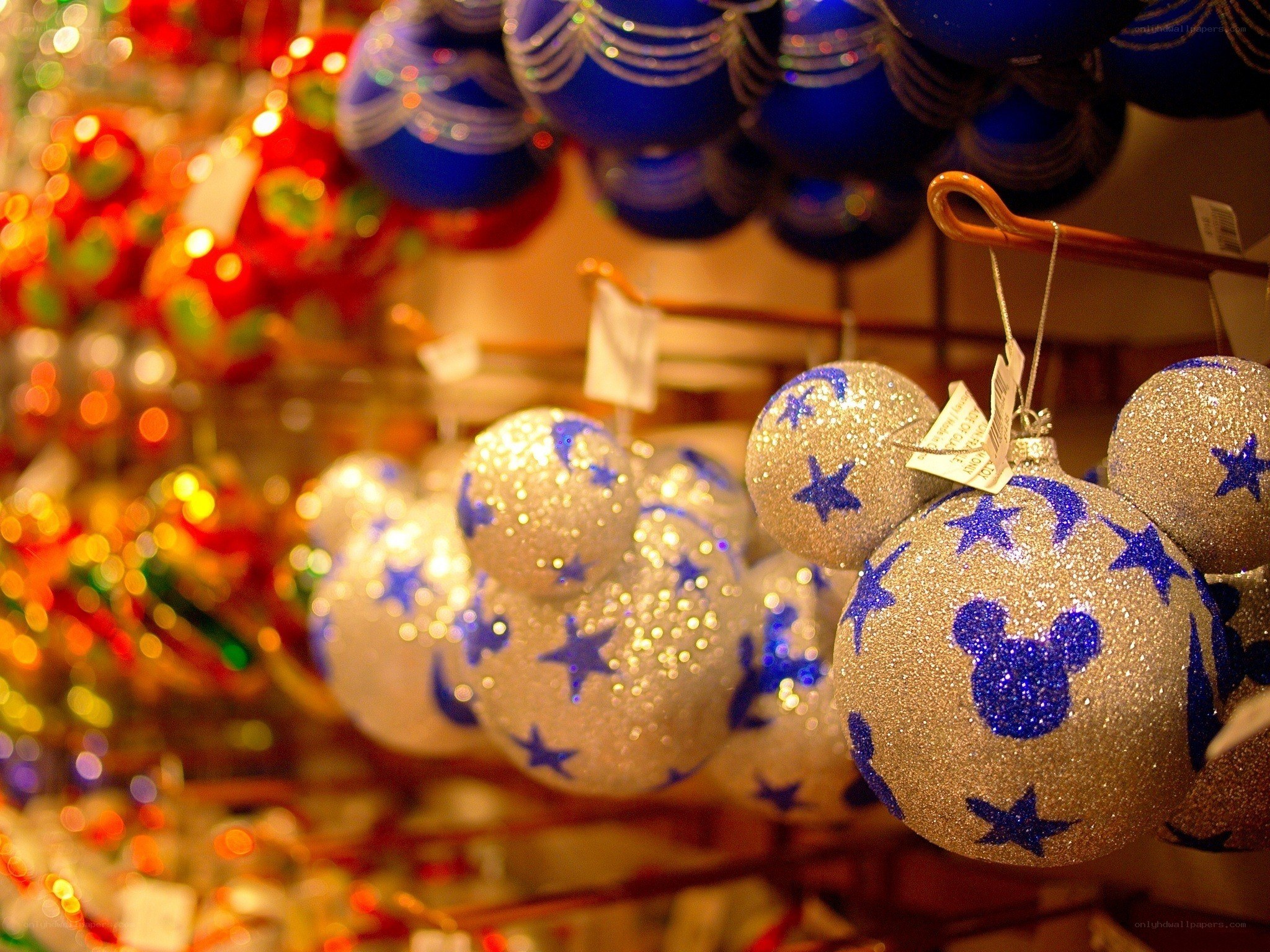 glittery mickey mouse ornaments