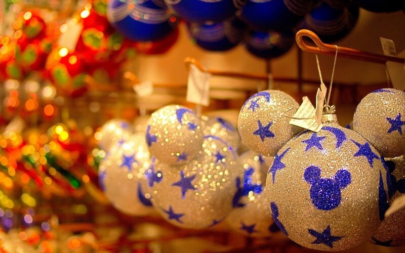 Glittery Mickey Mouse Ornaments — Gold