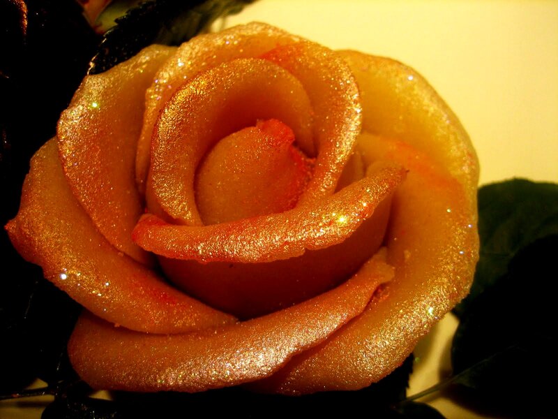 Glittery Orange Rose