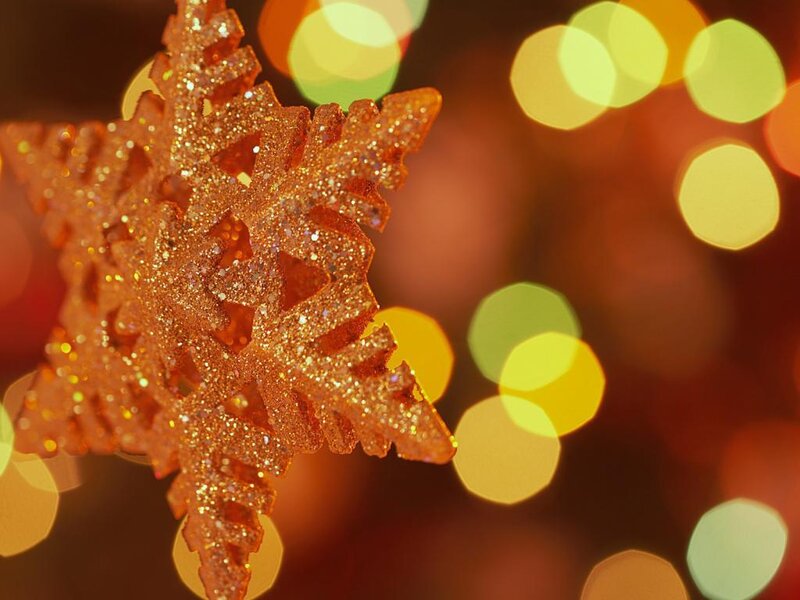 Glittery Orange Snowflake