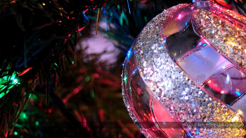 Glittery Ornament on Tree — Red