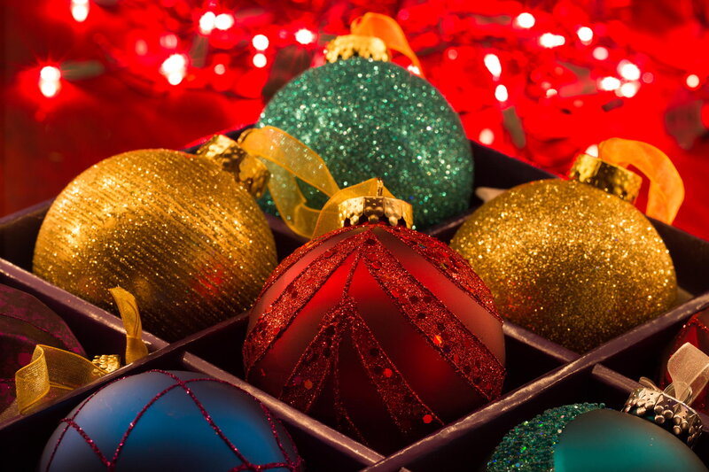 Glittery Ornaments in Box