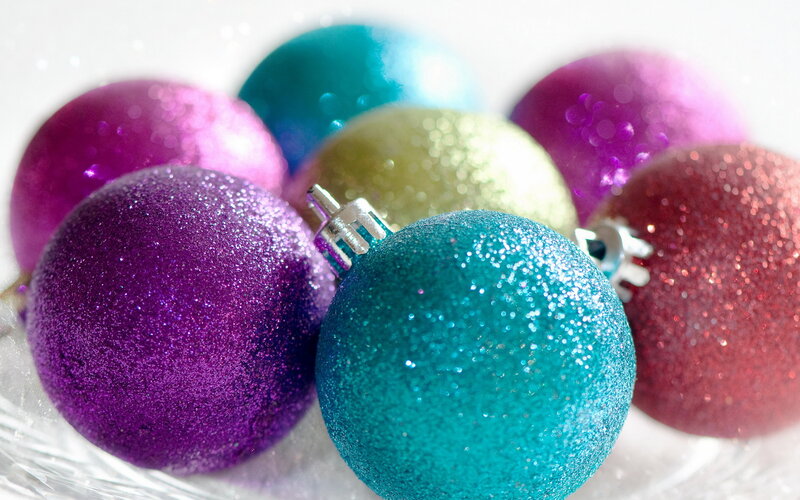 Glittery Ornaments — Purple