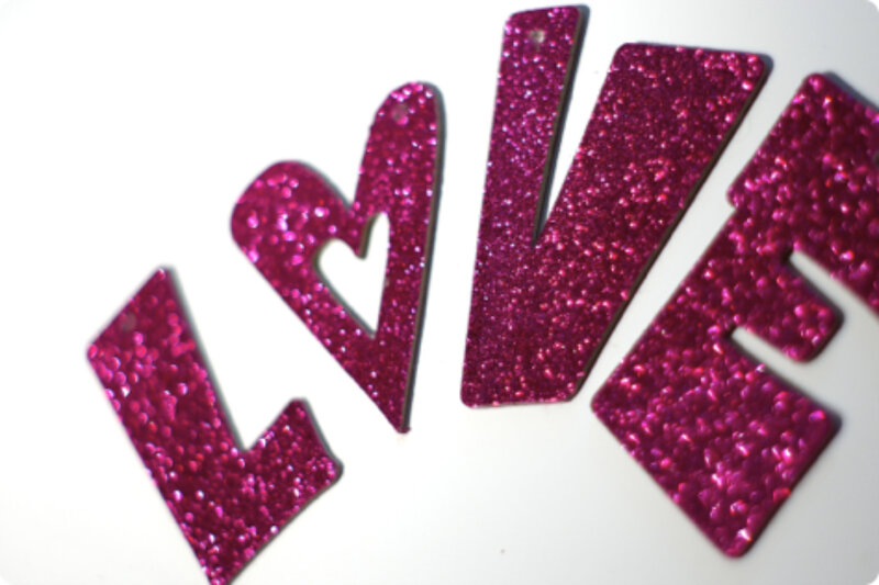 Glittery Pink Letters