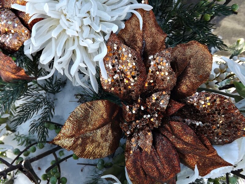 Glittery Poinsettia Flower