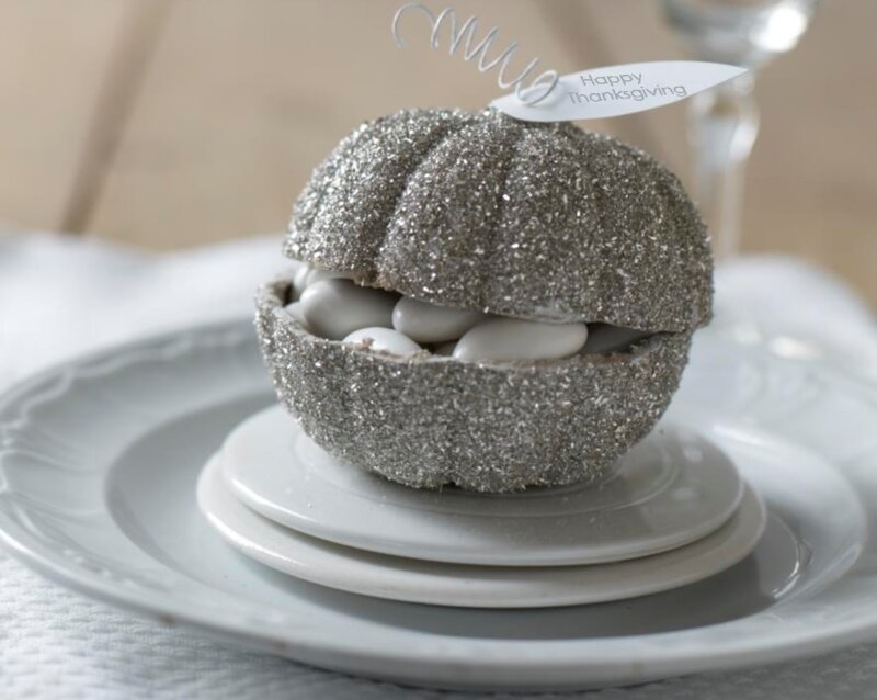 Glittery Pumpkin Candy Holder