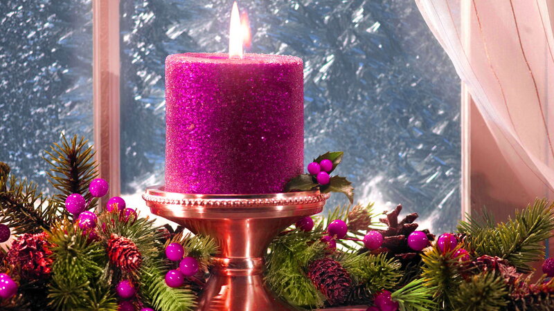 Glittery Purple Candle