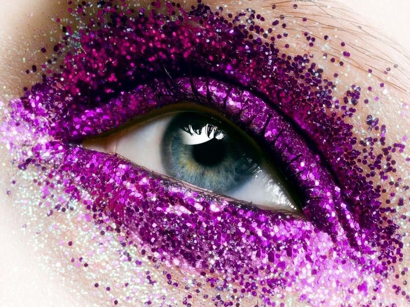 glittery purple eye makeup