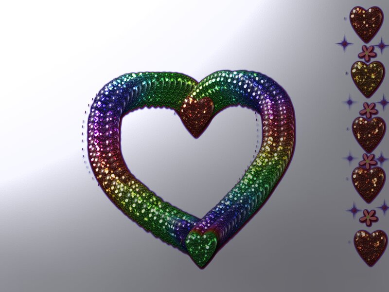 Glittery Rainbow Heart