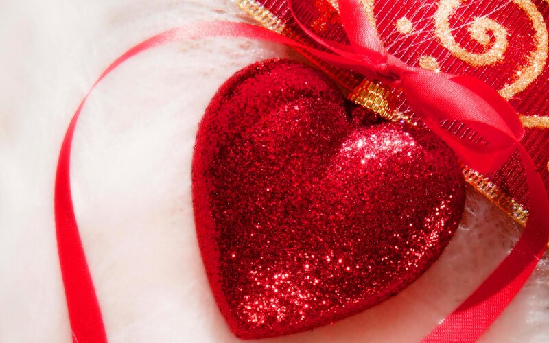 Glittery Red Heart — Festive, Photograph