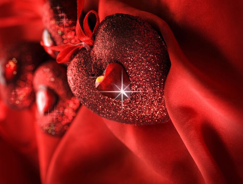 Glittery Red Heart — Romantic, Photograph