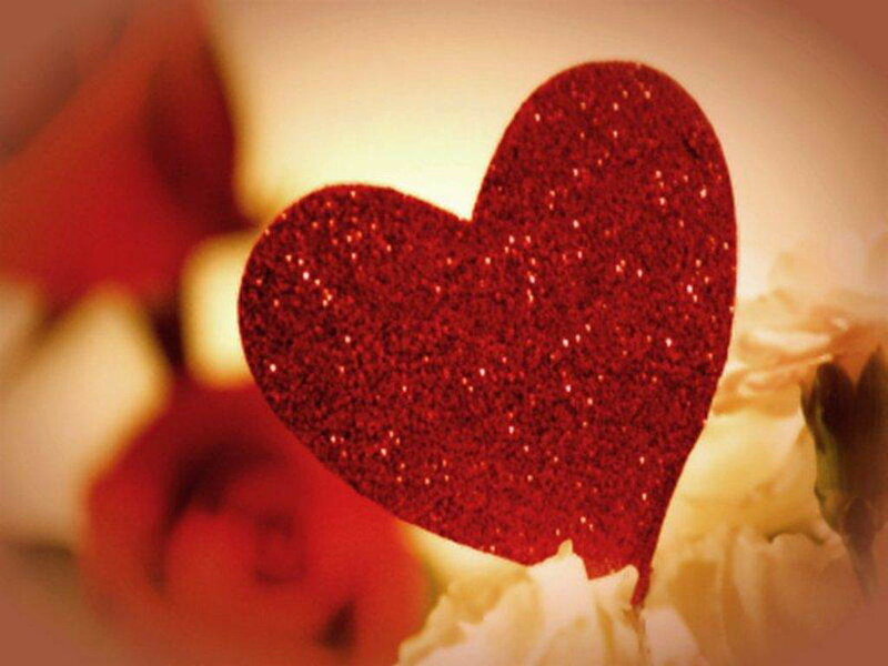glittery red heart