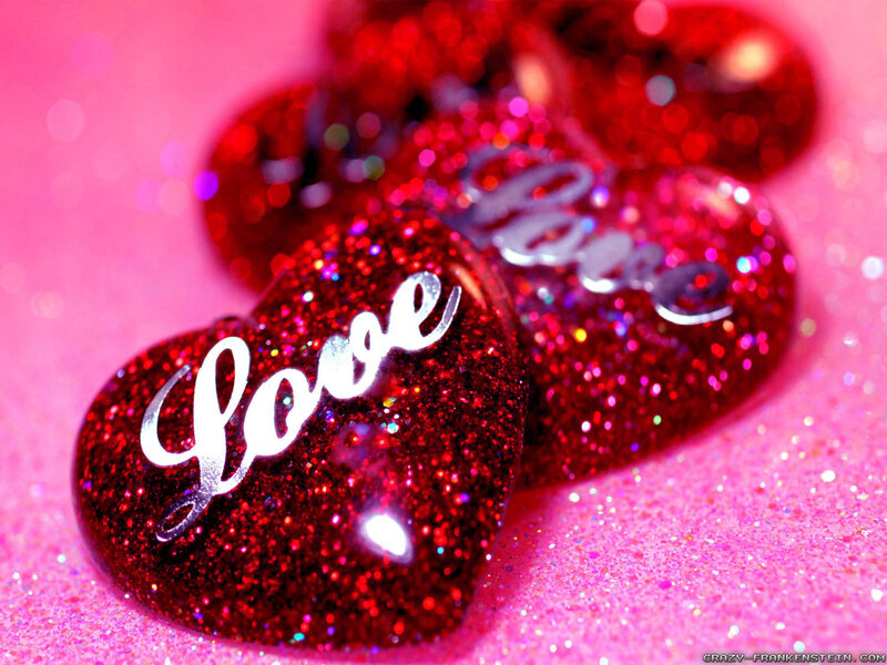 Glittery Red Hearts — Romantic, Photograph
