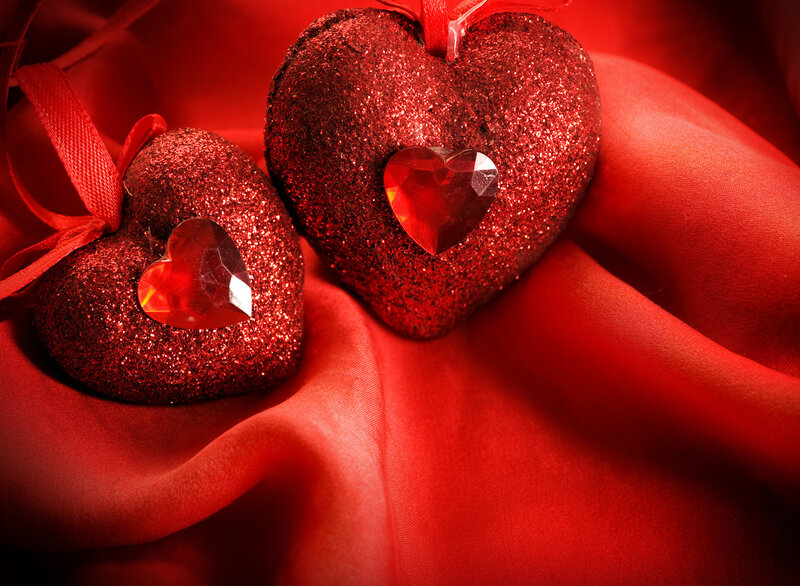 Glittery Red Hearts
