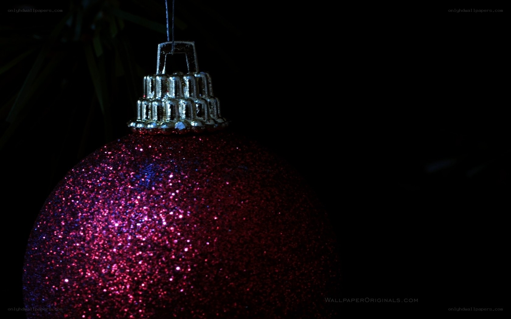 glittery red ornament