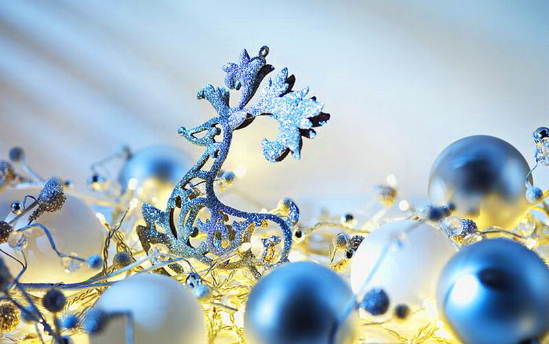 Glittery Reindeer Ornament — Blue