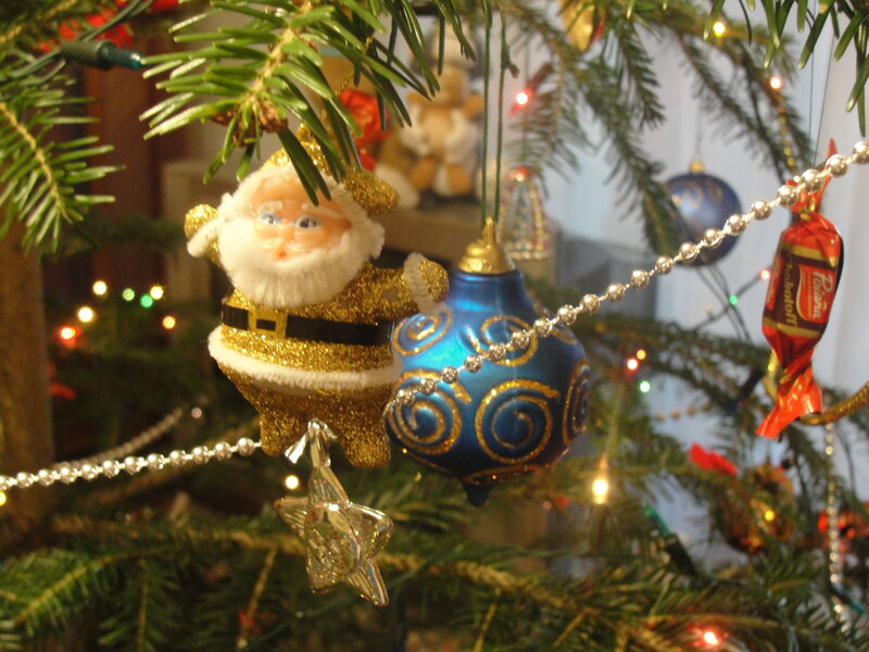 Glittery Santa Ornament