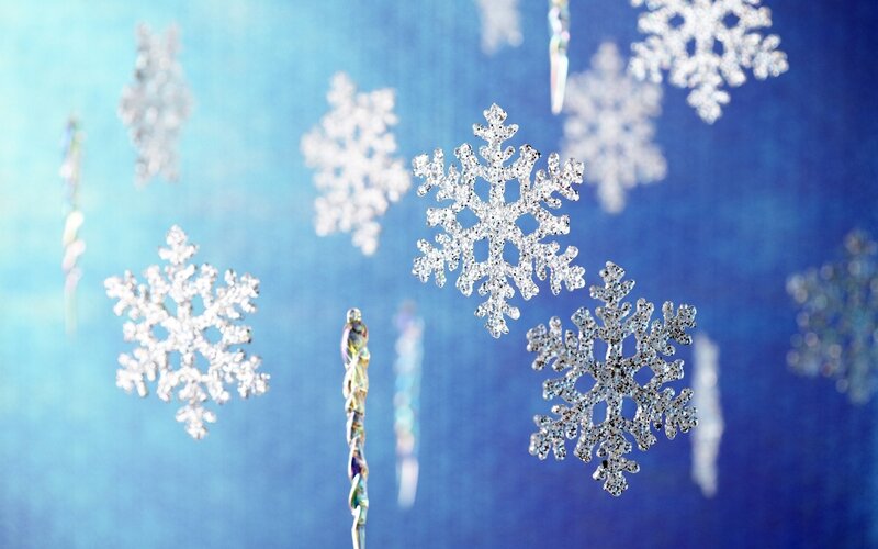 Glittery Snowflakes — Blue, Festive