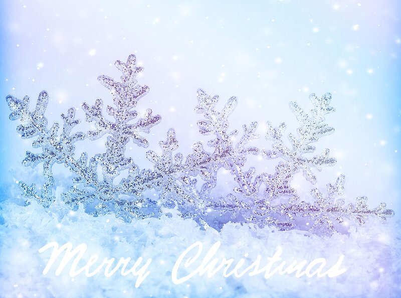Glittery Snowflakes in Snow