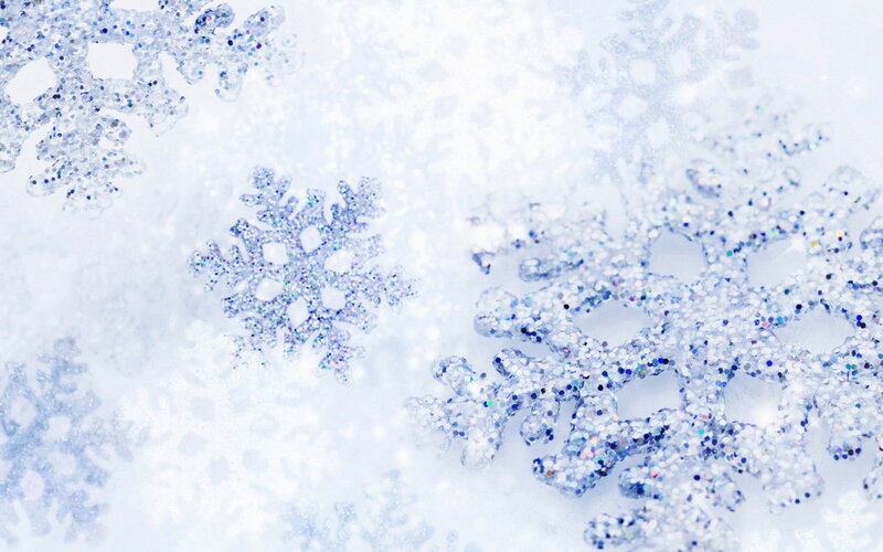Glittery Snowflakes — White, Calm