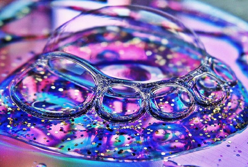 Glittery Soap Bubbles