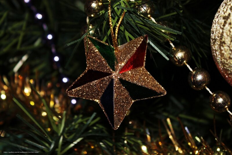 Glittery Star Ornament — Gold, Festive