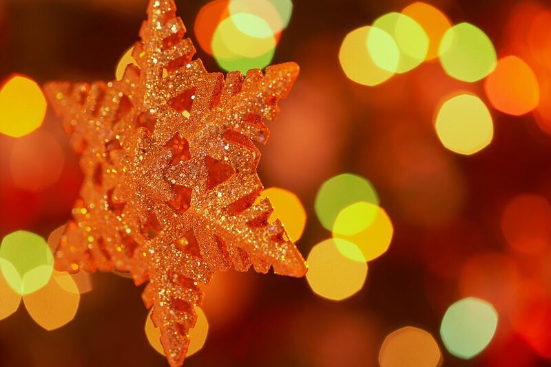 Glittery Star Ornament — Orange