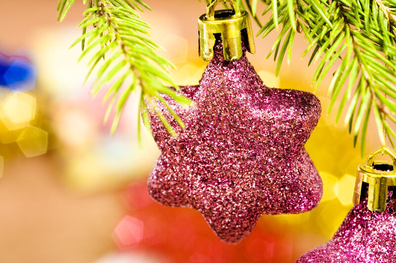 Glittery Star Ornament — Pink