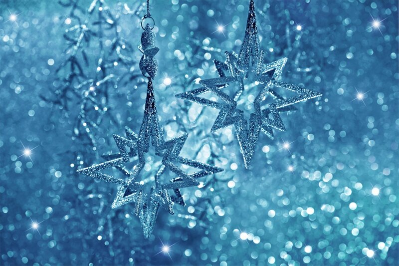 Glittery Star Ornaments — Blue