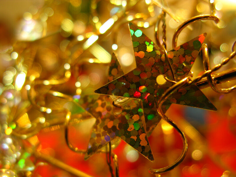 Glittery Star Ornaments — Gold, Festive