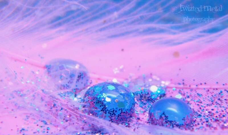 Glittery Water Droplets