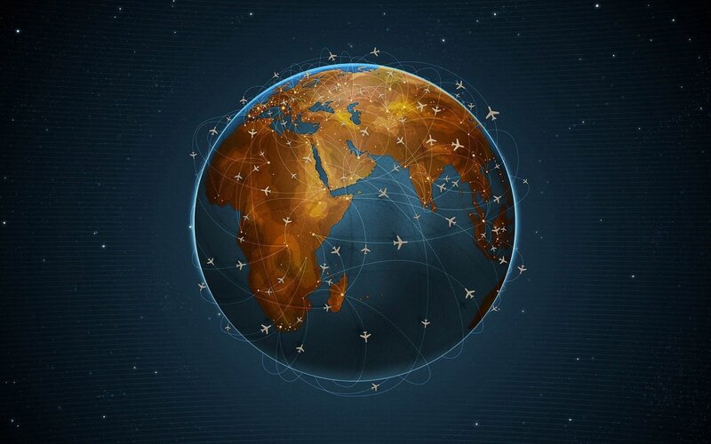 Global air travel network