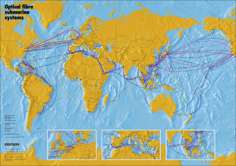 Global fibre optic network map
