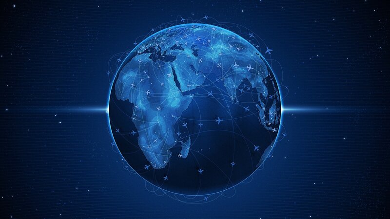 Global flight network visualization