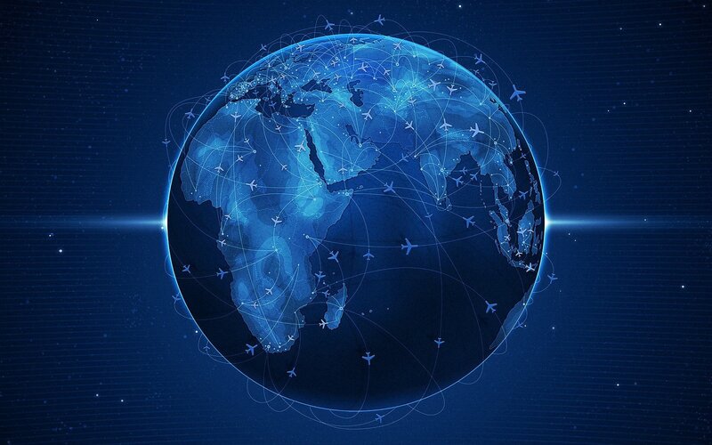 Global flight network visualization