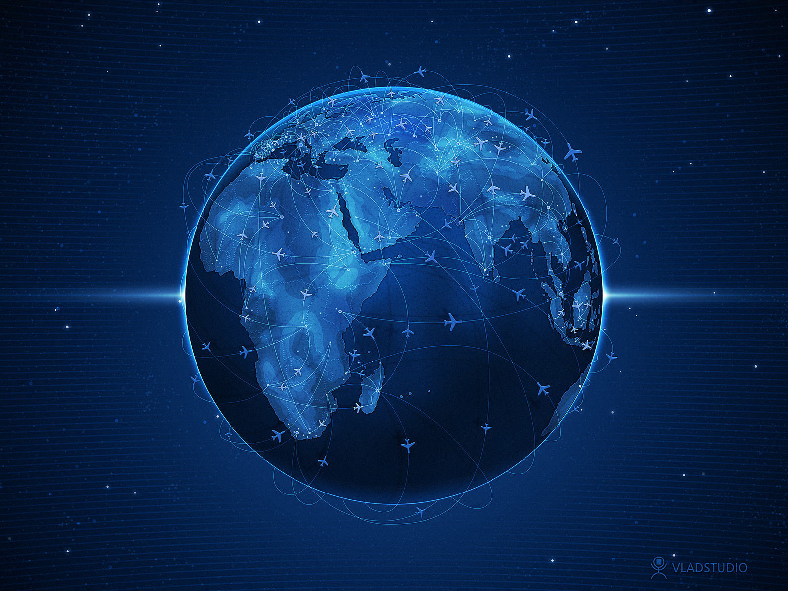 Global flight network visualization