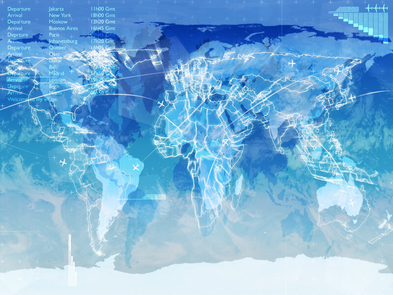 Global flight tracking map