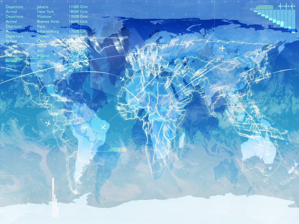 Global flight tracking map