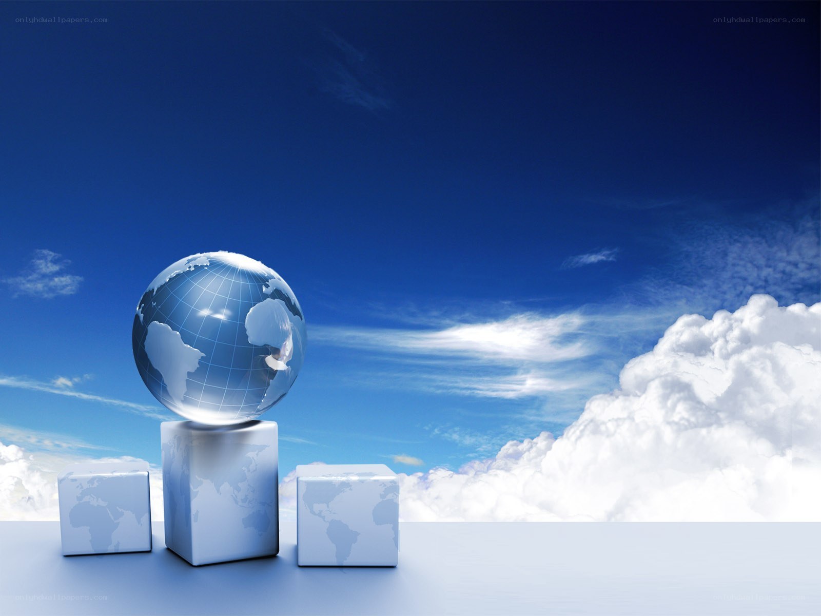 Global globe on pedestal