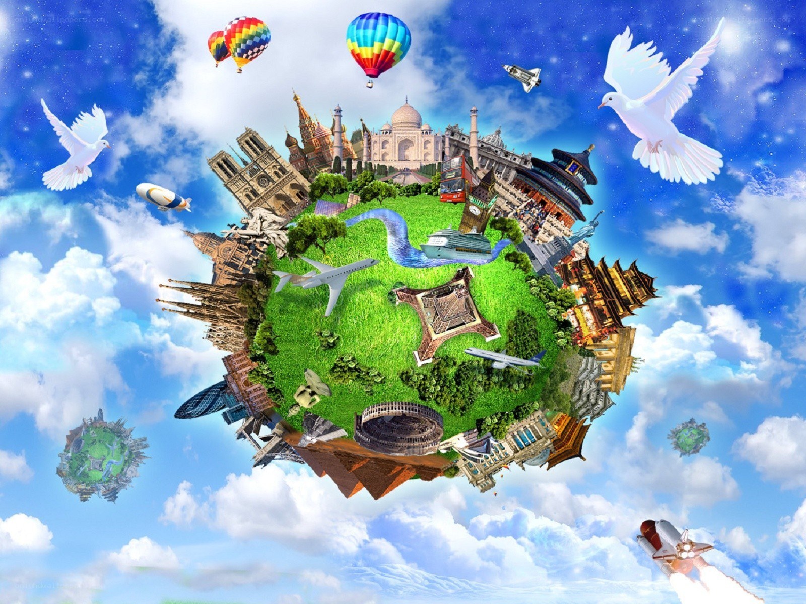 global landmarks collage