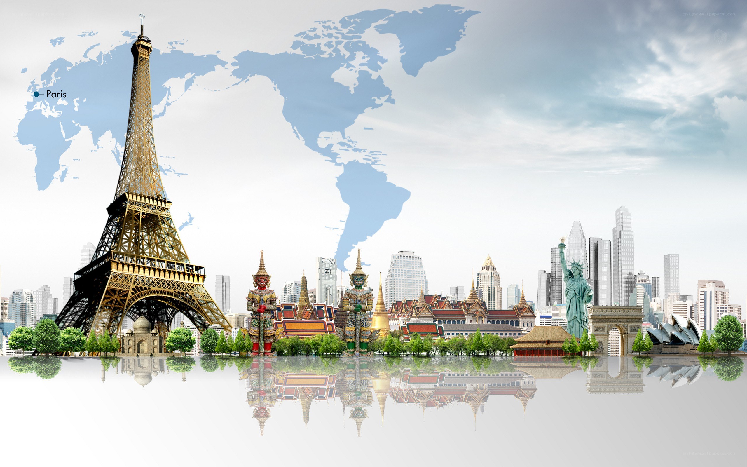 Global landmarks collage