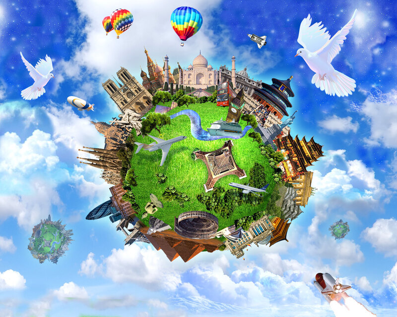 global landmarks collage