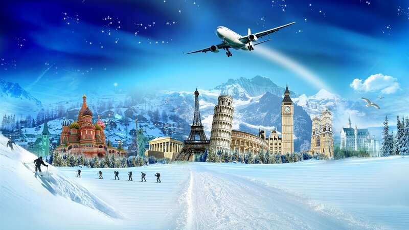 Global landmarks in winter wonderland