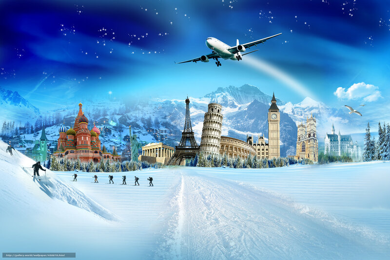Global landmarks in winter wonderland
