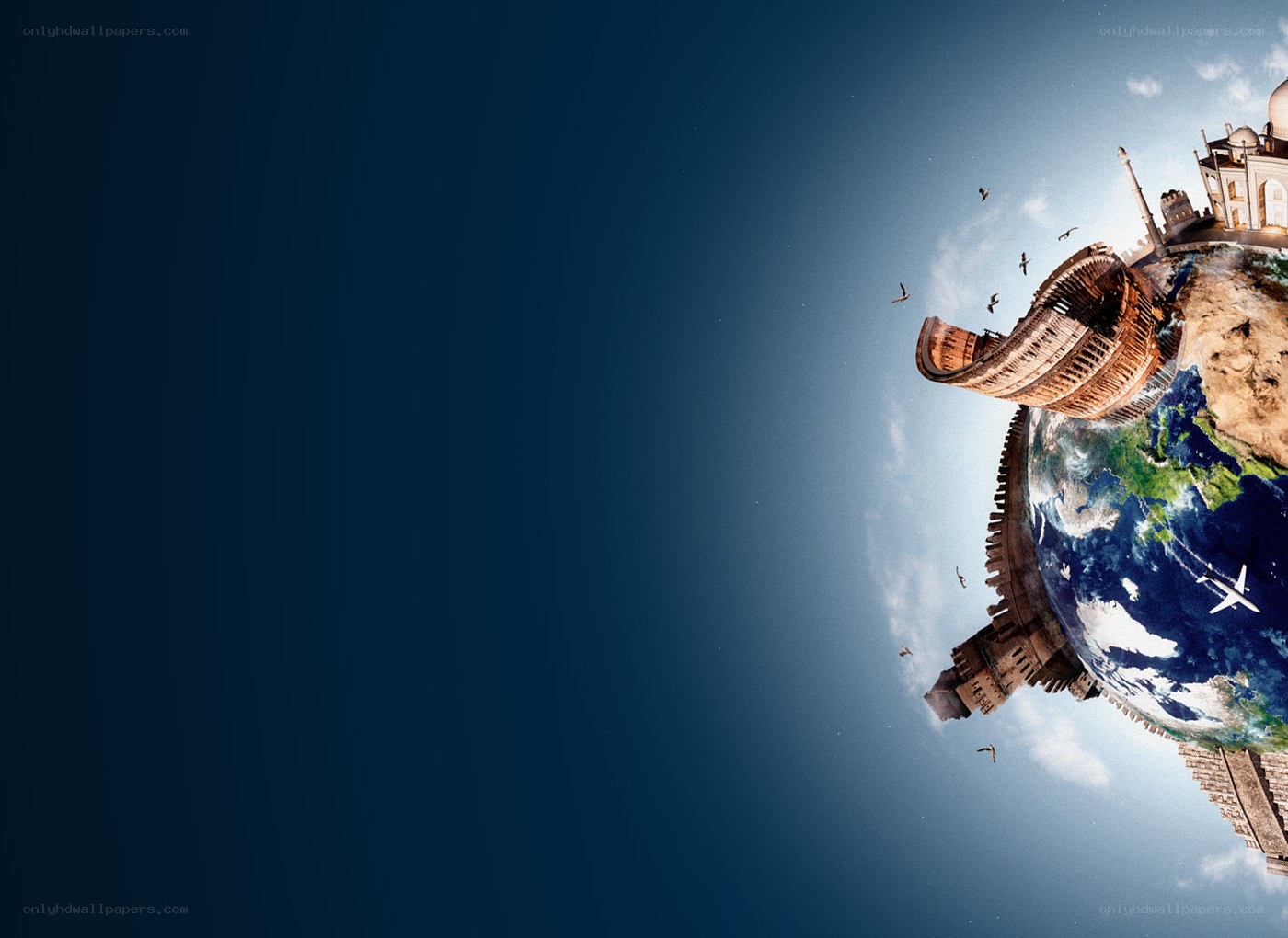 global landmarks on a planet
