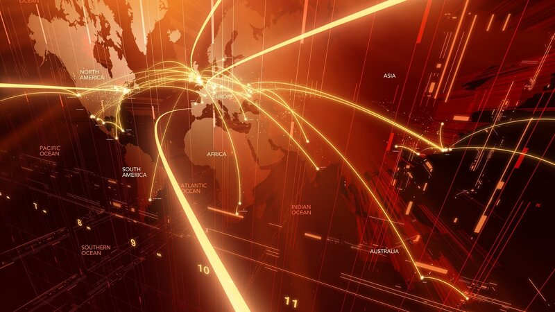 Global Network Connections — Red